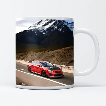 Red Subaru WRX STI Mountain Road Drive
