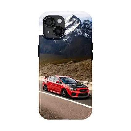 Red Subaru WRX STI Mountain Road Drive