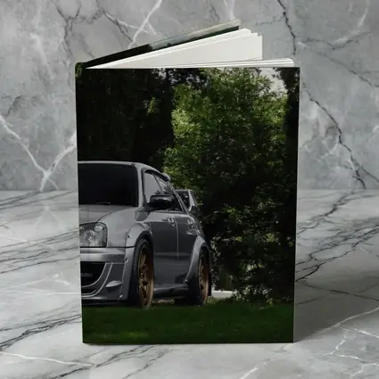 Subaru WRX Silver Car Green Trees