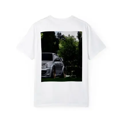 Subaru WRX Silver Car Green Trees