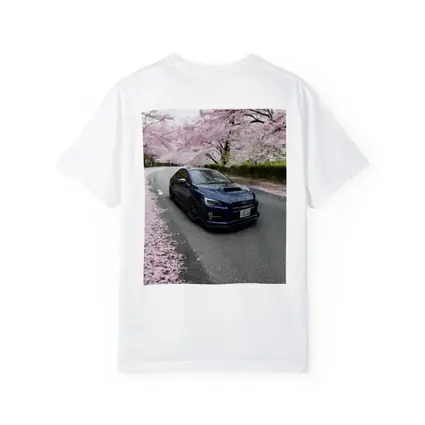 Subaru WRX Under Cherry Blossom Trees
