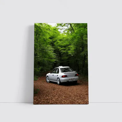 Subaru Impreza WRX White Forest Road