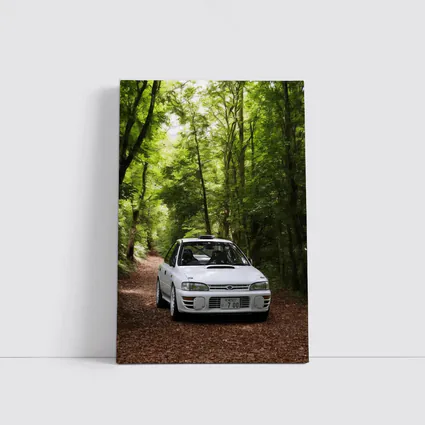 Subaru Impreza WRX White Forest Road