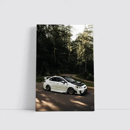 Subaru WRX White on Forest Road