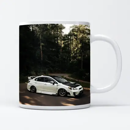 Subaru WRX White on Forest Road