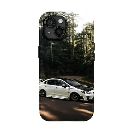 Subaru WRX White on Forest Road