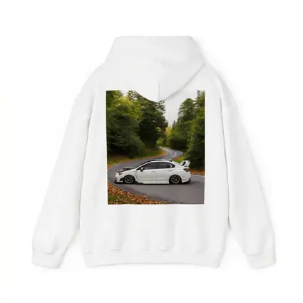 Subaru WRX STI White Winding Forest Road