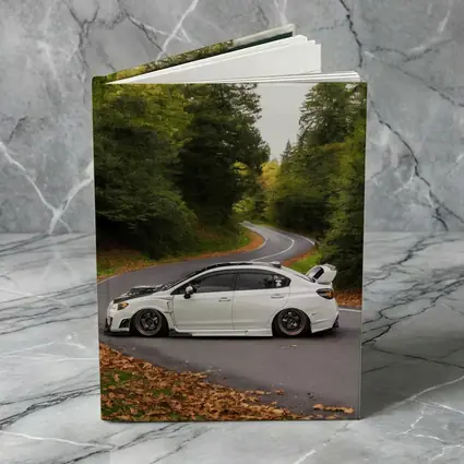 Subaru WRX STI White Winding Forest Road