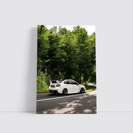 Subaru WRX STI White Forest Road Drive