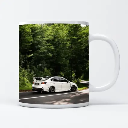 Subaru WRX STI White Forest Road Drive