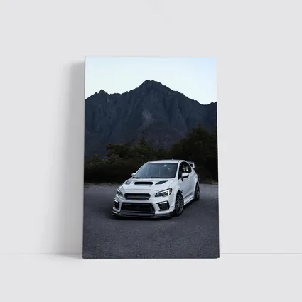 Subaru WRX STI White Mountain Road Scene