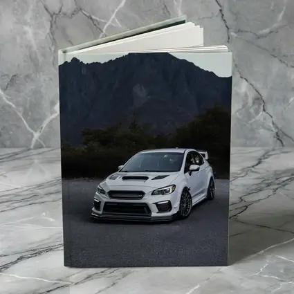 Subaru WRX STI White Mountain Road Scene