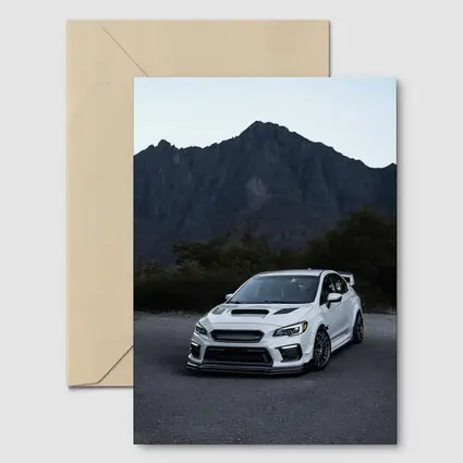 Subaru WRX STI White Mountain Road Scene