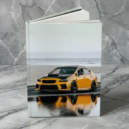 Subaru WRX Yellow Stance Wet Coastal Road