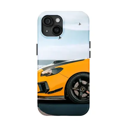 Yellow Subaru WRX STI Coastal Scene