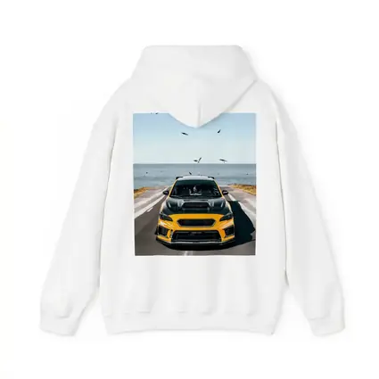 Subaru WRX Yellow Wide Body Coastal Road