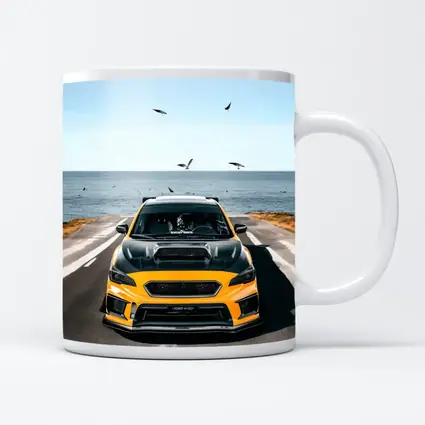 Subaru WRX Yellow Wide Body Coastal Road