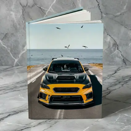 Subaru WRX Yellow Wide Body Coastal Road