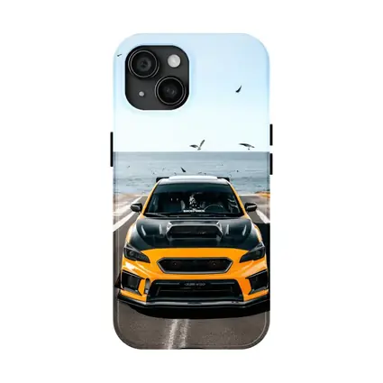 Subaru WRX Yellow Wide Body Coastal Road