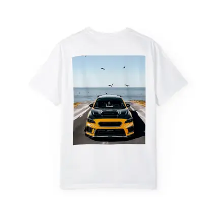 Subaru WRX Yellow Wide Body Coastal Road