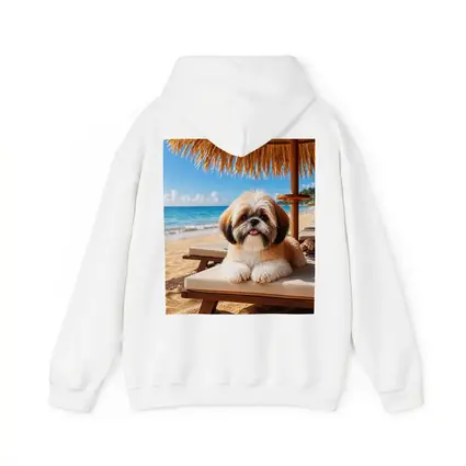 Shih Tzu Relaxing on Sunny Beach Chair