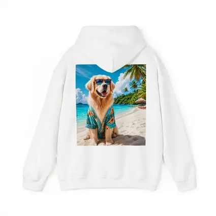 Golden Retriever Sunglasses Hawaiian Shirt Tropical Beach