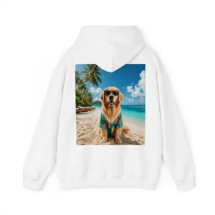 Golden Retriever Sunglasses Hawaiian Shirt Tropical Beach