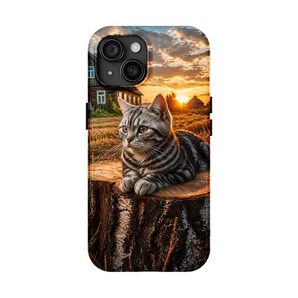 American Shorthair Cat Rural Sunset Field