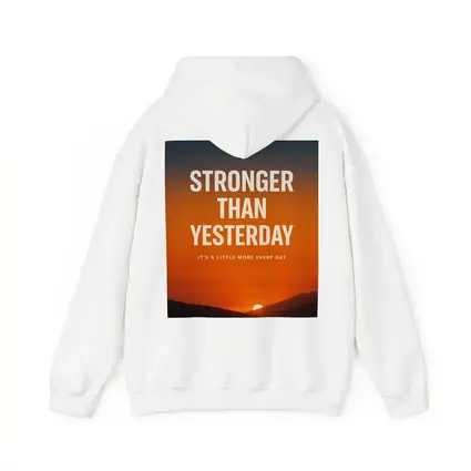 Stronger Than Yesterday Sunset Motivational Quote