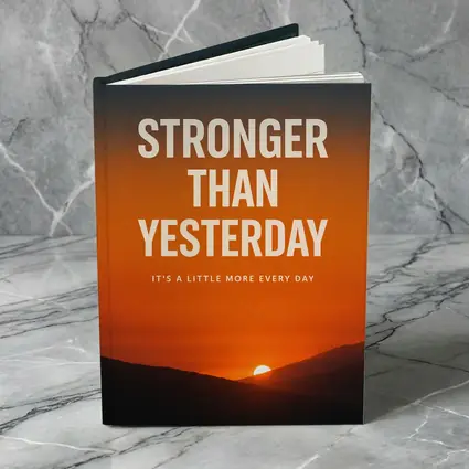Stronger Than Yesterday Sunset Motivational Quote