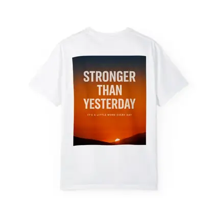 Stronger Than Yesterday Sunset Motivational Quote