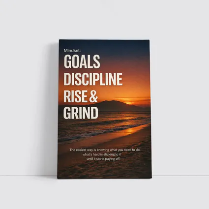 Goals Discipline Rise Grind Sunset Motivational