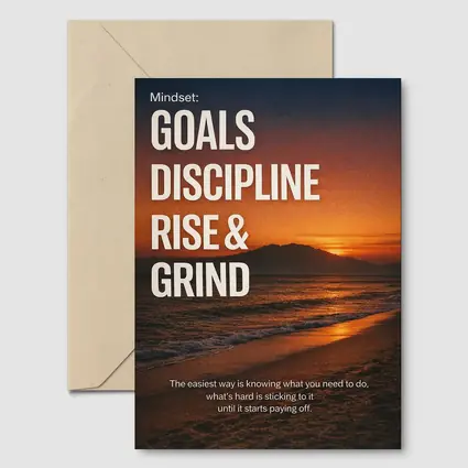 Goals Discipline Rise Grind Sunset Motivational