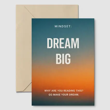Dream Big Mindset Motivational Sunset Quote