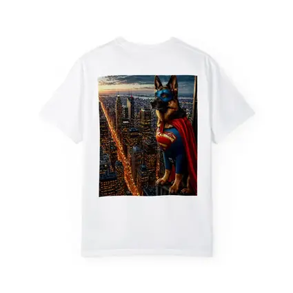 German Shepherd Superman Hero City Night
