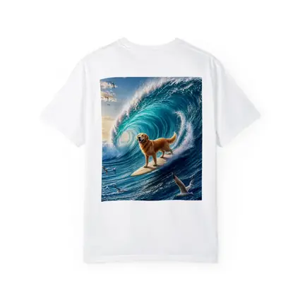 Golden Retriever Surfing Massive Ocean Wave