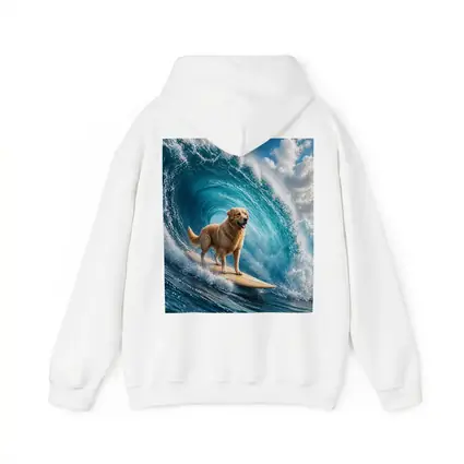 Golden Retriever Surfing Giant Ocean Wave