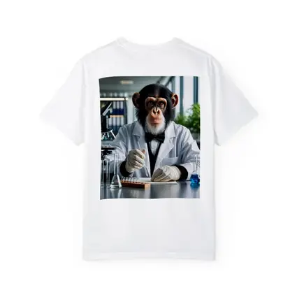 Chimpanzee Scientist Working in Research Laboratory