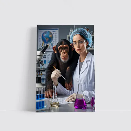 Chimpanzee Scientist Woman Lab Research
