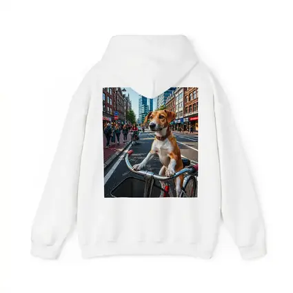 Jack Russell Terrier Riding Bicycle City Street