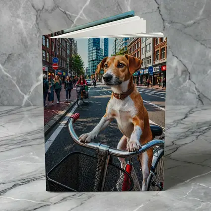 Jack Russell Terrier Riding Bicycle City Street