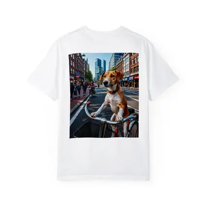 Jack Russell Terrier Riding Bicycle City Street