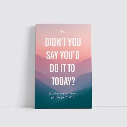Motivational Quote Pink Mountain Sunrise Landscape
