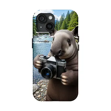 Tapir Photographer by Japanese Mountain River