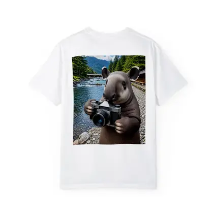 Tapir Photographer by Japanese Mountain River