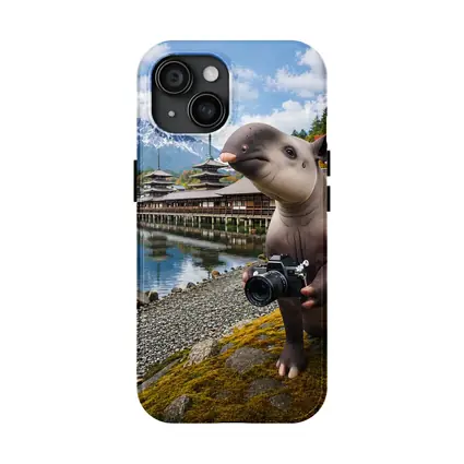 Tapir Tourist Holding Camera Japanese Temple