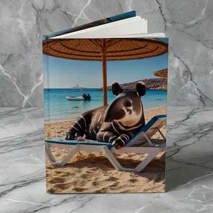 Tapir Relaxing On Sunny Beach Chair