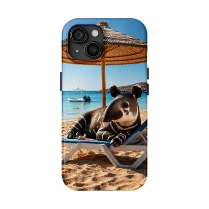 Tapir Relaxing On Sunny Beach Chair