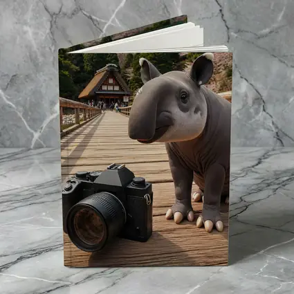 Tapir With Camera On Japanese Bridge