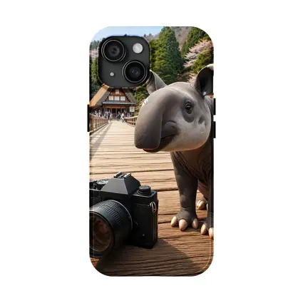 Tapir With Camera On Japanese Bridge